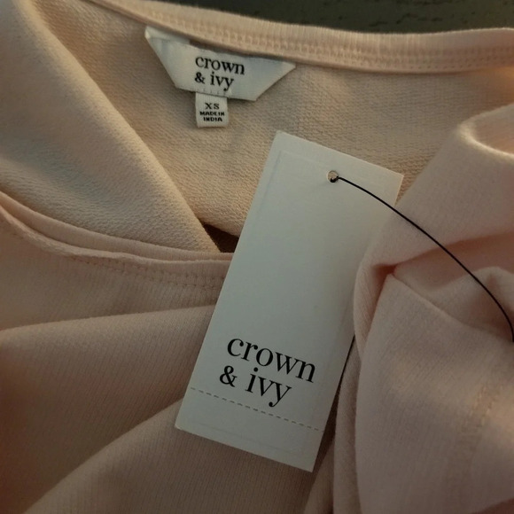 NWT Crown & Ivy Pink Cactus Print Knit Top XS - Picture 4 of 5